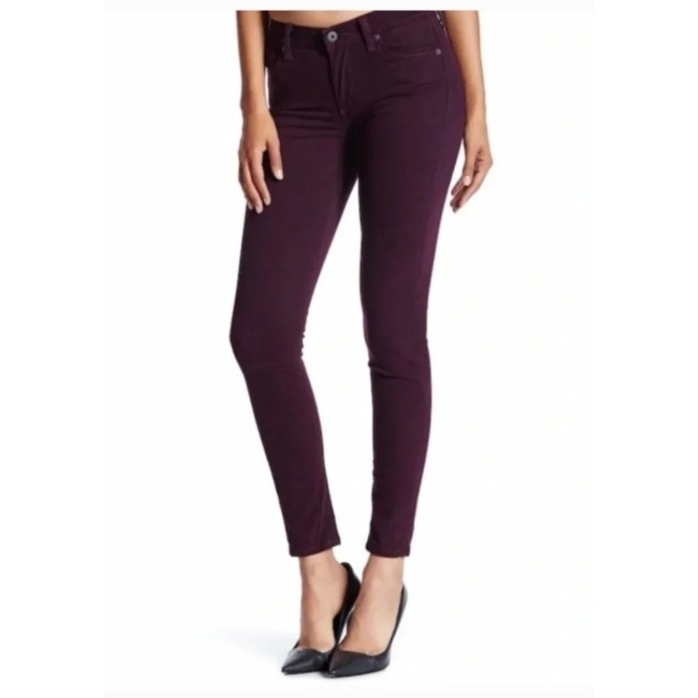 Lucky Brand Brooke Legging Jeans Purple Velour Skinny Pants Size 6/28